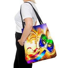 Load image into Gallery viewer, Mardi Gras Ribbon Mask #3 Tote Bag AI Artwork 100% Polyester