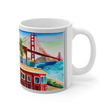 Load image into Gallery viewer, At the Cafe Golden Gate Bridge California #21 Mug 11oz mug AI-Generated Artwork