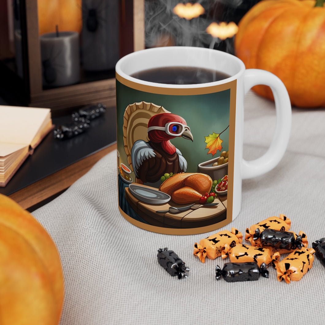 Thanksgiving Don't Touch Me Turkey All Dressed up and Nowhere to Go Ceramic Mug 11oz Design #1