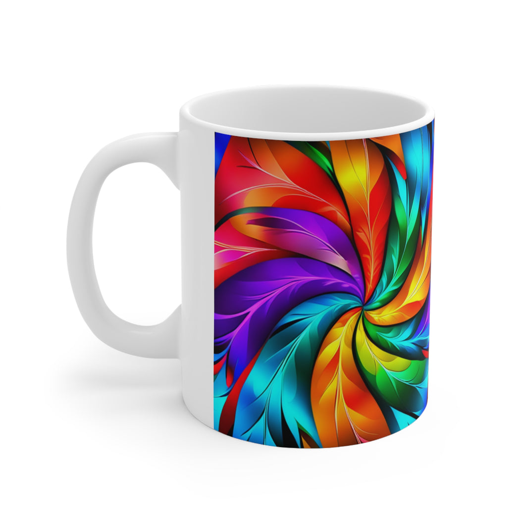 Fusion of Bright Feathers in Motion #2 Mug 11oz mug AI-Generated Artwork