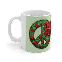 Load image into Gallery viewer, Peace & Poinsettias #4 Holiday Mug 11oz mug AI-Generated Artwork