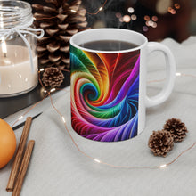 Load image into Gallery viewer, Fusion of Bright Rainbow Swirls in Motion #14 Mug 11oz mug AI-Generated Artwork
