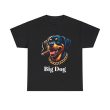 Load image into Gallery viewer, Big Dog Rottweiler Shirt, The Dog Life Rottweiler Cigar Gold Chain Unisex Crewneck T-Shirt