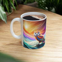 Load image into Gallery viewer, Beautiful Owl Standing in a Sea of Colors #10 Mug 11oz mug AI-Generated Artwork