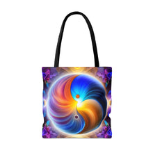 Load image into Gallery viewer, Ying Infinite Beauty Spiral Fusion of Colors #2 Tote Bag AI Artwork 100% Polyester