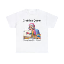 Load image into Gallery viewer, Crafting Queen: Where Creativity Reigns, Grandma Sewing Cotton Classic T-shirt