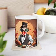 Load image into Gallery viewer, Thanksgiving Moonlight Turkey All Dressed up and Nowhere to Go Ceramic Mug 11oz Design #7 Mirrored Images
