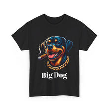 Load image into Gallery viewer, Big Dog Rottweiler Shirt, The Dog Life Rottweiler Cigar Gold Chain Unisex Crewneck T-Shirt