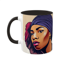 Load image into Gallery viewer, Colors of Africa Pop Art Black Colorful #24 AI 11oz Black Accent Coffee Mug
