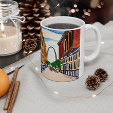 Load image into Gallery viewer, At the Cafe Saint Louis Arch #26 Mug 11oz mug AI-Generated Artwork
