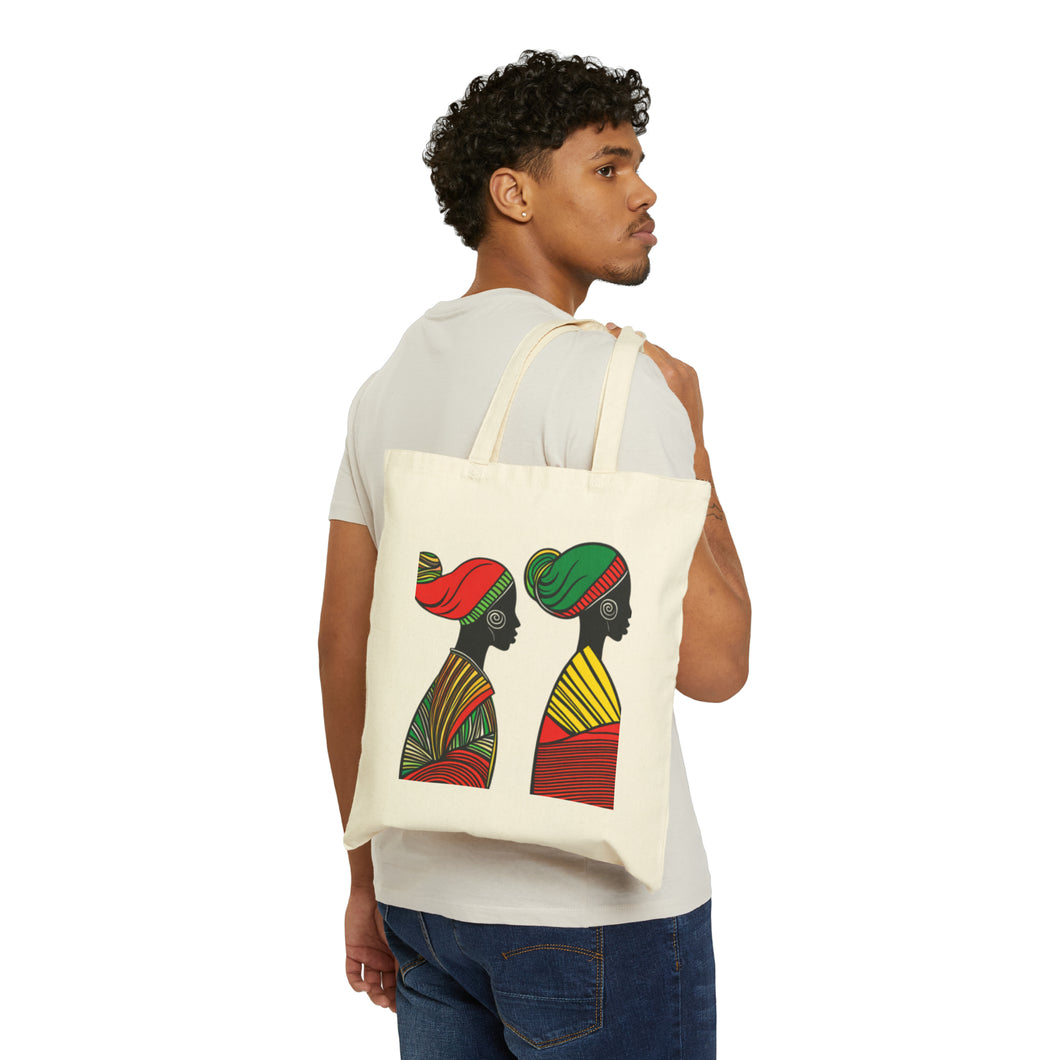 Colors of Africa Queen Mother & Daughter 100% Cotton Canvas Tote Bag 15