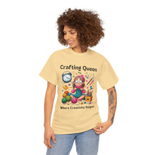 Load image into Gallery viewer, Crafting Queen: Where Creativity Reigns, Knitting 100% Cotton Classic T-shirt
