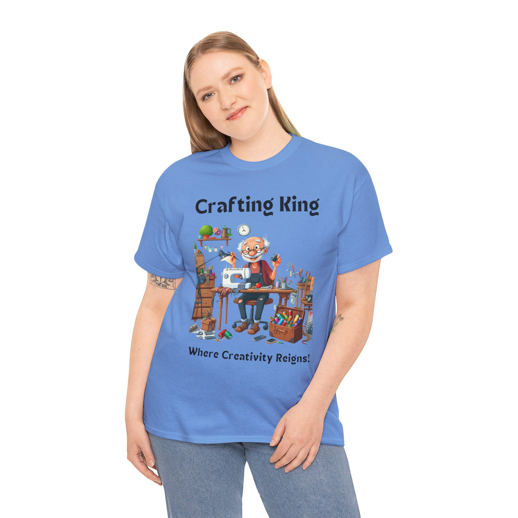 Crafting King: Where Creativity Reigns, Grandpa 100% Cotton Classic Fit T-shirt
