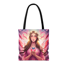 Load image into Gallery viewer, Angel with Wings Love the Pink Heart Series Tote Bag AI Artwork 100% Polyester #15