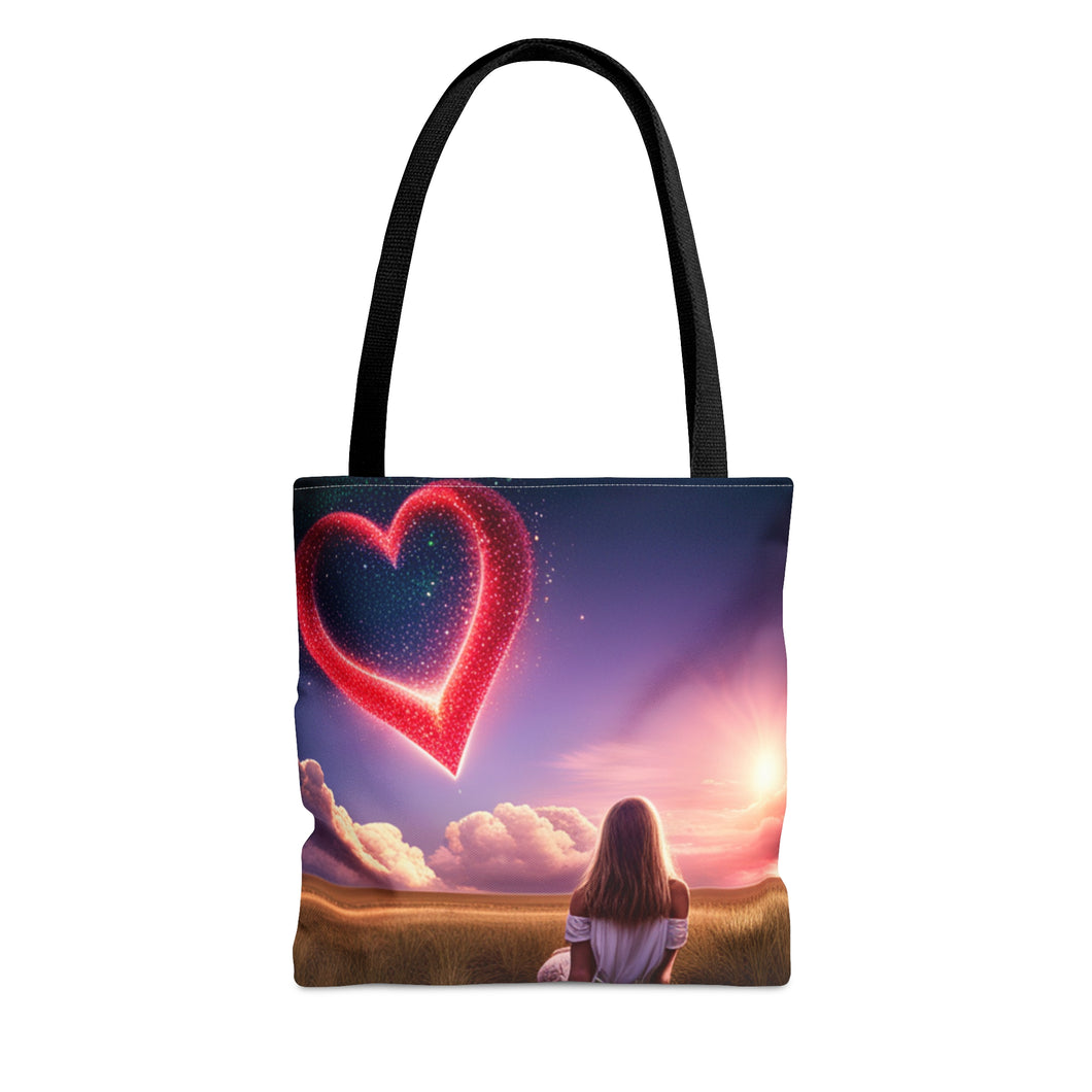 Kisses from Heaven Red Heart in Sky Tote Bag AI 100% Polyester #6