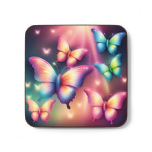 Load image into Gallery viewer, Retro Psychedelic Butterflies #45 Hardboard Back AI-Enhanced Beverage Coasters