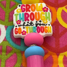 Load image into Gallery viewer, Pink and blue pen with Custom Handmade Beaded Pen