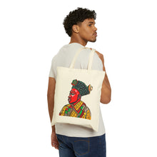 Load image into Gallery viewer, Colors of Africa Warrior King #6 100% Cotton Canvas Tote Bag 15" x 16"