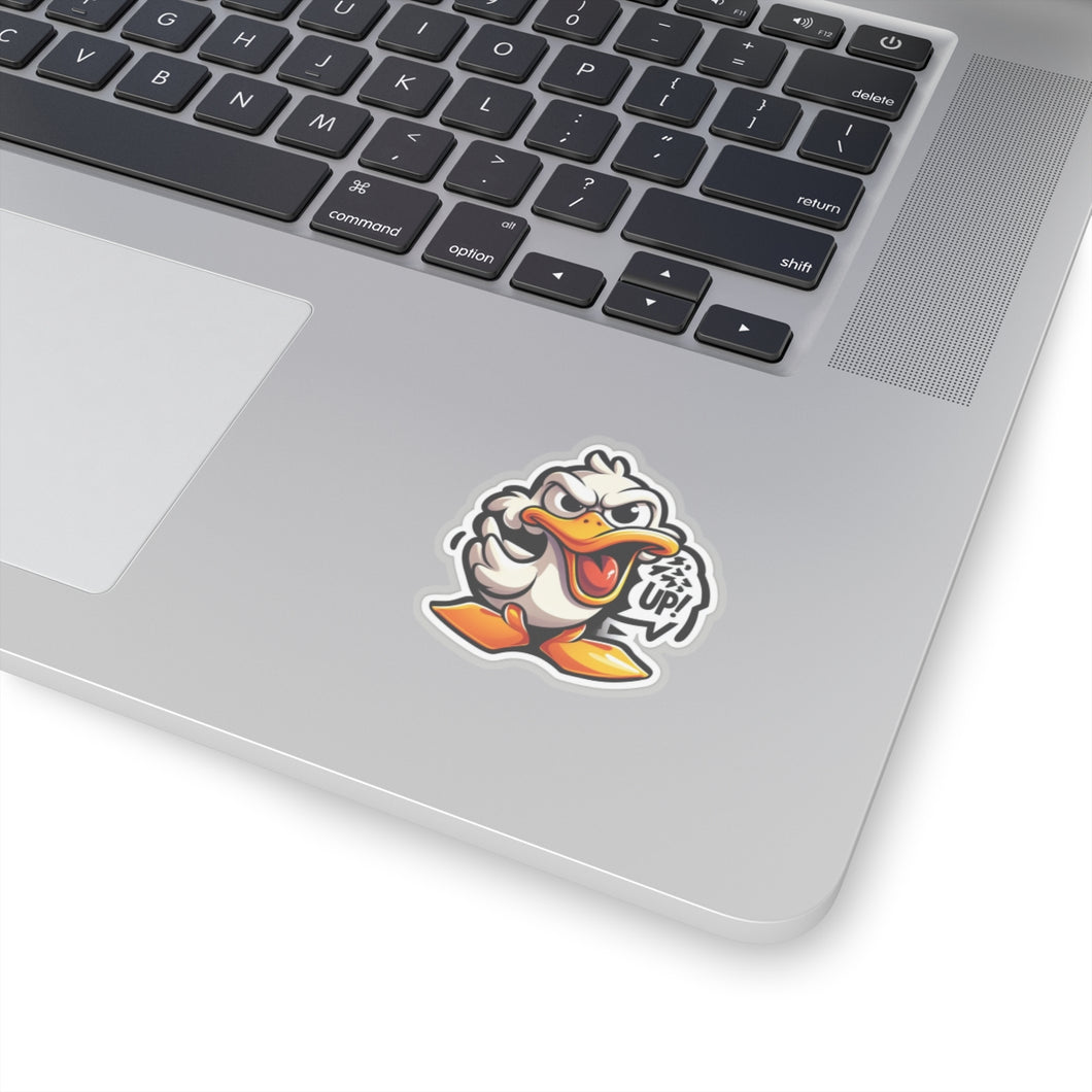 Funny Angry Stubborn Duck Vinyl Stickers, Laptop, Journal, Whimsical, Humor #4