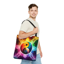 Load image into Gallery viewer, Ying Infinite Beauty Electricity Fusion of Colors #6 Tote Bag AI Artwork 100% Polyester