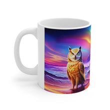 Load image into Gallery viewer, Beautiful Owl Standing in a Sea of Colors #2 Mug 11oz mug AI-Generated Artwork