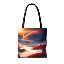Load image into Gallery viewer, Waves Red Skies Series #2 Tote Bag AI Artwork 100% Polyester