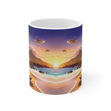 Load image into Gallery viewer, Tropical  Paradise Flying Fish Mug 11oz mug AI-Generated Artwork