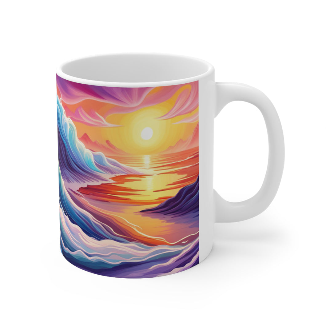 Pastel Sea-life Sunset #8 Ceramic Mug 11oz mug AI-Generated Artwork