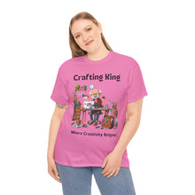 Load image into Gallery viewer, Crafting King: Where Creativity Reigns, Grandpa 100% Cotton Classic Fit T-shirt