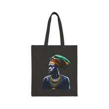 Load image into Gallery viewer, Colors of Africa Warrior King #10 100% Cotton Canvas Tote Bag 15" x 16"