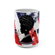 Load image into Gallery viewer, VOTE Election Silhouette, Civic Engagement Straw Ceramic Coffee Mug 15oz