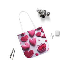 Load image into Gallery viewer, Pink Heart Series #1 Fashion Graphic Print Trendy 100% Polyester Canvas Tote Bag AI Image