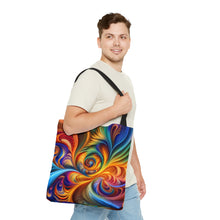 Load image into Gallery viewer, Vision Tye Dye Swirls and Ripples Tote Bag AI Artwork 100% Polyester #3