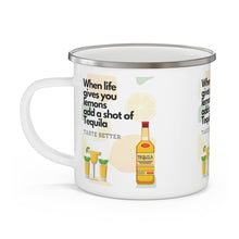 Load image into Gallery viewer, When Life Gives you Lemons Add a Shot of your Favorite Enamel Campfire 12oz Stainless Steel Mug #2