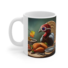 Load image into Gallery viewer, Thanksgiving Don't Touch Me Turkey All Dressed up and Nowhere to Go Ceramic Coffee Mug 11oz Mirrored Images