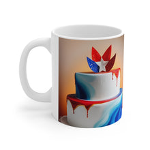 Load image into Gallery viewer, Happy 4th of July Cake Celebration #12 Ceramic 11oz mug AI-Generated Artwork