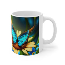 Load image into Gallery viewer, December Blue Topaz Birth Month Colors Fairies & Butterflies #3 Mug 11oz mug AI-Generated Artwork