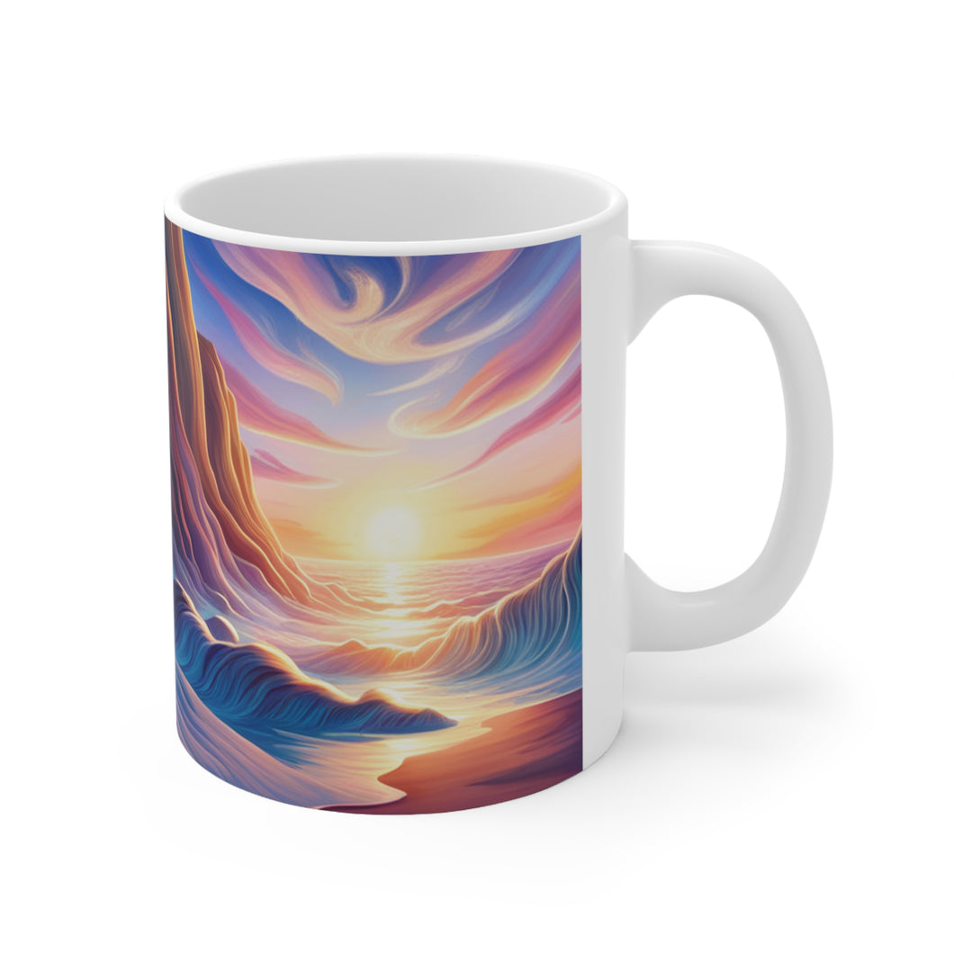 Pastel Sea-life Sunset #13 Ceramic Mug 11oz mug AI-Generated Artwork