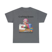 Load image into Gallery viewer, Crafting Queen: Where Creativity Reigns, Grandma Sewing Cotton Classic T-shirt