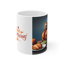 Load image into Gallery viewer, Happy Thanksgiving Too Stuffed to Fly Turkey All Dressed up and Nowhere to Go Ceramic Mug 11oz