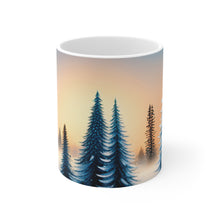 Load image into Gallery viewer, Winter Scene Blue Trees 11oz Ceramic Mug AI Artwork