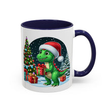 Load image into Gallery viewer, Mug Dinosaur Gifts Santa Hat Holiday Coffee Cup 11, 15oz
