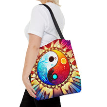 Load image into Gallery viewer, Ying Infinite Beauty  Yellow Burst Fusion of Colors #5 Tote Bag AI Artwork 100% Polyester
