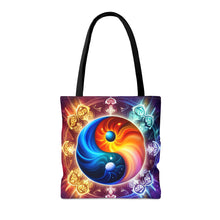 Load image into Gallery viewer, Ying Infinite Beauty Fire Fusion of Colors #1 Tote Bag AI Artwork 100% Polyester