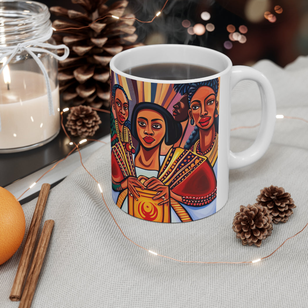 Kwanzaa Women Celebration Ceramic Mug 11oz Design #3 AI Generated