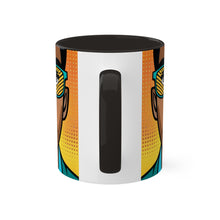 Load image into Gallery viewer, Colors of Africa Pop Art Black History Colorful #18 AI 11oz Black Accent Coffee Mug

