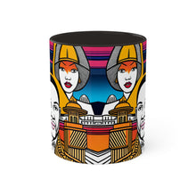 Load image into Gallery viewer, Colors of Africa Pop Art Black Colorful #23 AI 11oz Black Accent Coffee Mug