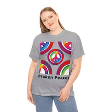 Load image into Gallery viewer, Broken Peaces Sign Symbol Unisex Heavyweight 100% Cotton T-Shirt
