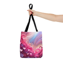 Load image into Gallery viewer, Heart Clouds the Pink Heart Series #14 Tote Bag AI Artwork 100% Polyester