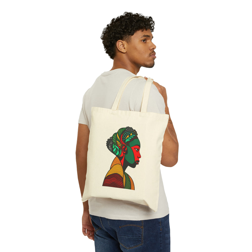 Colors of Africa Queen Mother #8 100% Cotton Canvas Tote Bag 15